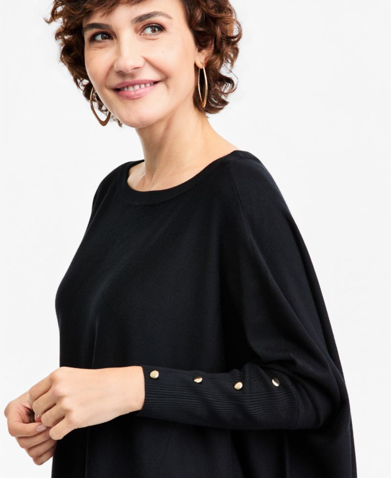 Plus Size Boatneck Poncho Sweater