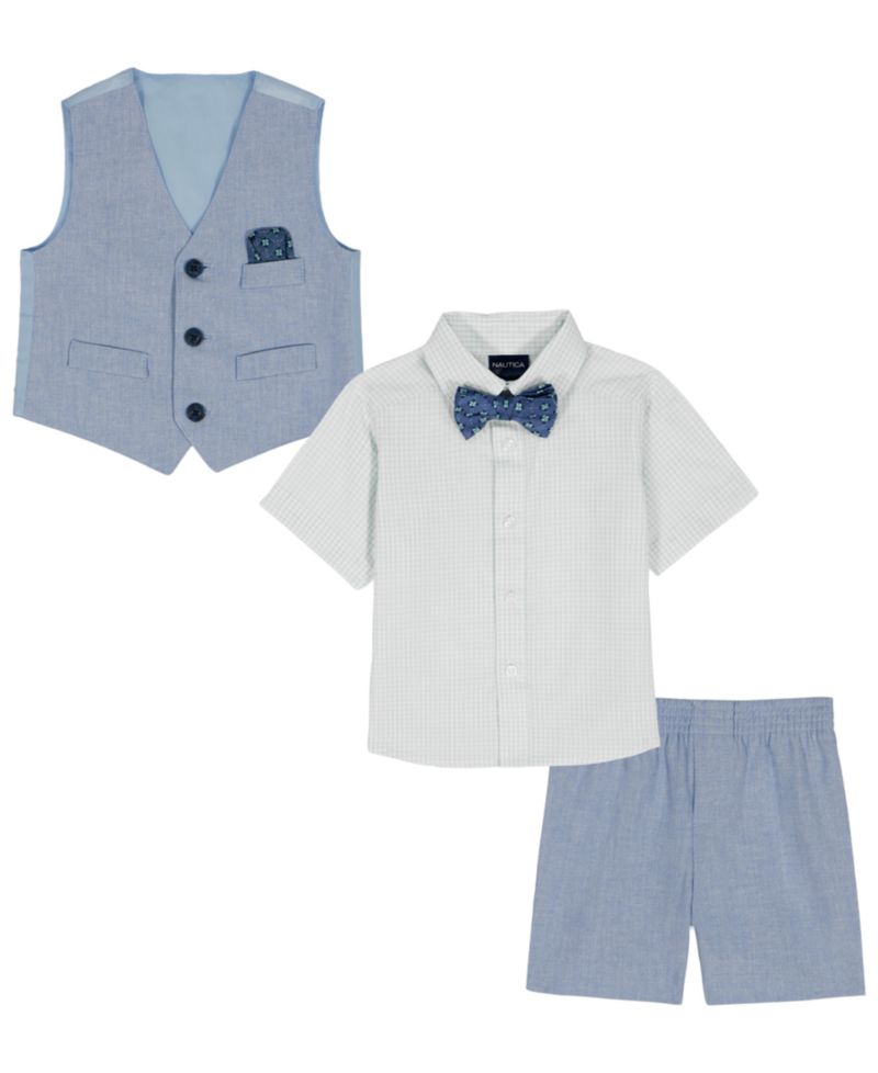 Baby Boys' Short-Sleeve Shirt, Vest and Shorts, 3-Piece Set