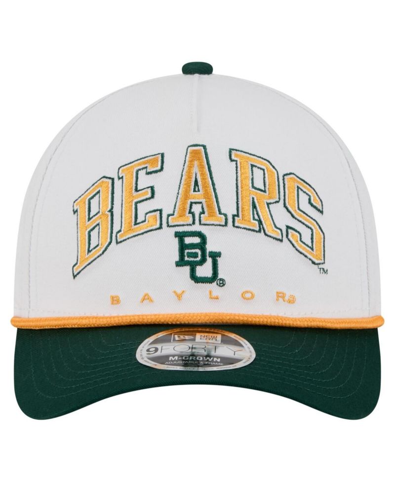 Men's White/Green Baylor Bears Arch Two-Tone Rope 9FORTY A-Frame M-Crown Adjustable Hat