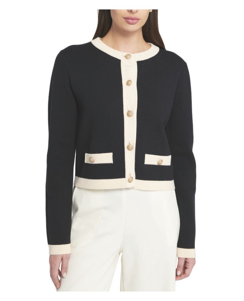 Women's Fine Gauge Lightweight Framed Cardigan Sweater
