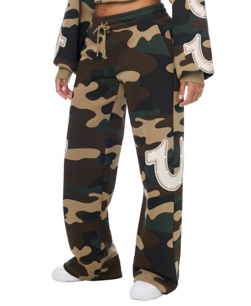 Women's Low-Rise Straight Leg Camo Sweatpants