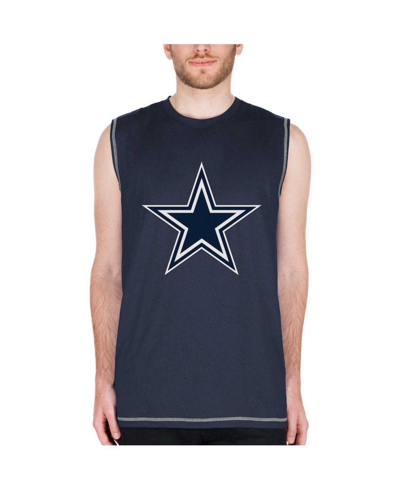 Men's Navy Dallas Cowboys Muscle Tank Top
