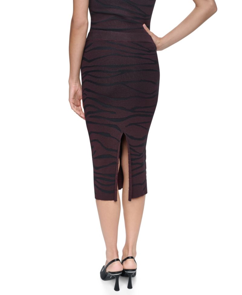 Women's Animal-Intarsia High-Waisted Midi Skirt
