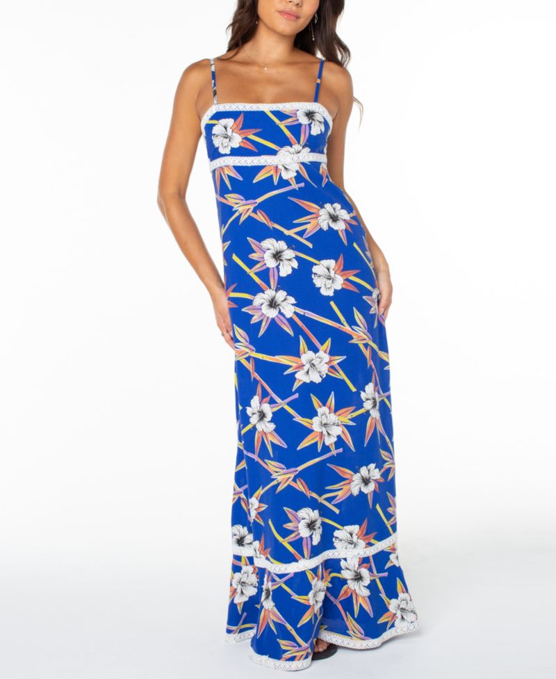 Women's Balmy Sunset Straight Neck Maxi Dress