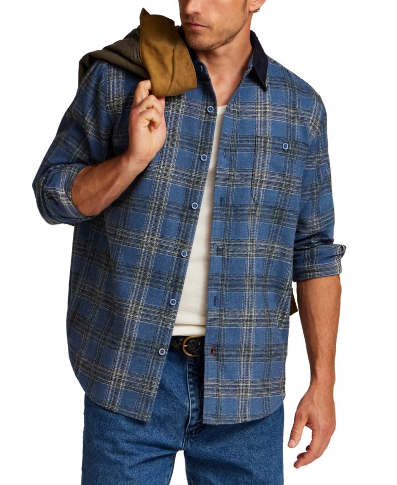 Men's Corduroy Collar Heavy Flannel Overshirt