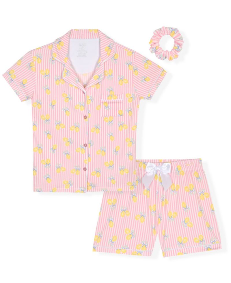 Girls' 5-16 Top, Shorts & Scrunchie, 3-Piece Set