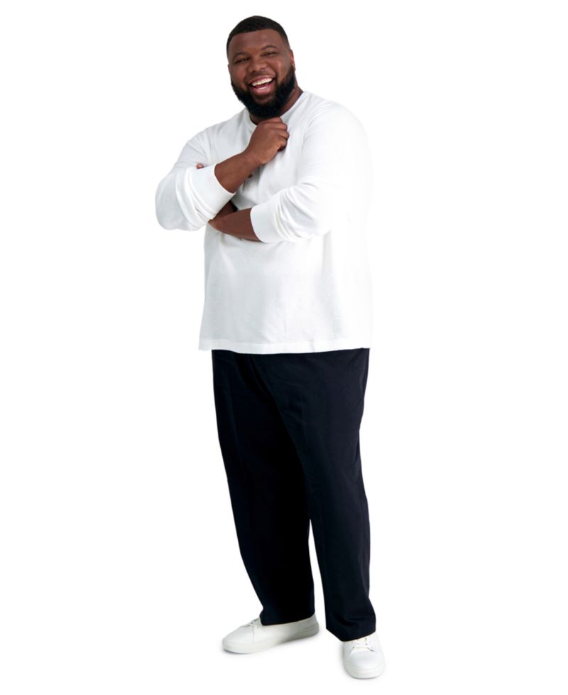 Men's Big & Tall Iron Free Premium Khaki Classic-Fit Flat Front Pant