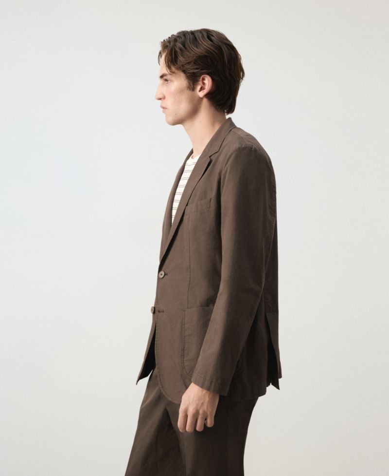 Men's Slim Fit Cotton Lyocell Blend Blazer