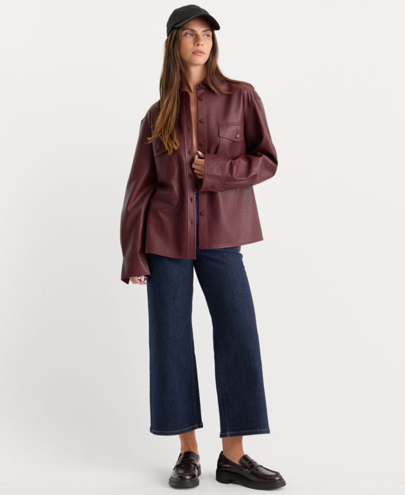 Women's Better Than Leather Long-Sleeve Collared Button Down Shirt