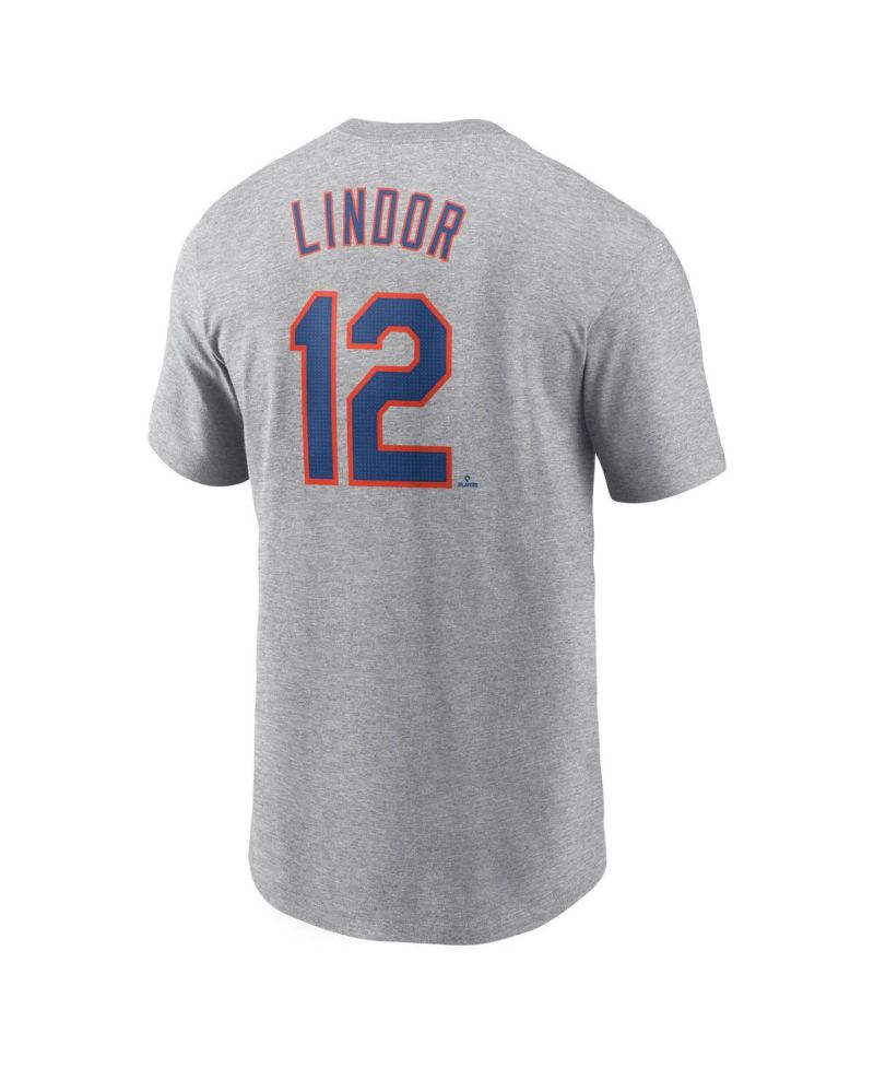 Men's Francisco Lindor Heather Gray New York Mets Fuse Name & Number T-Shirt