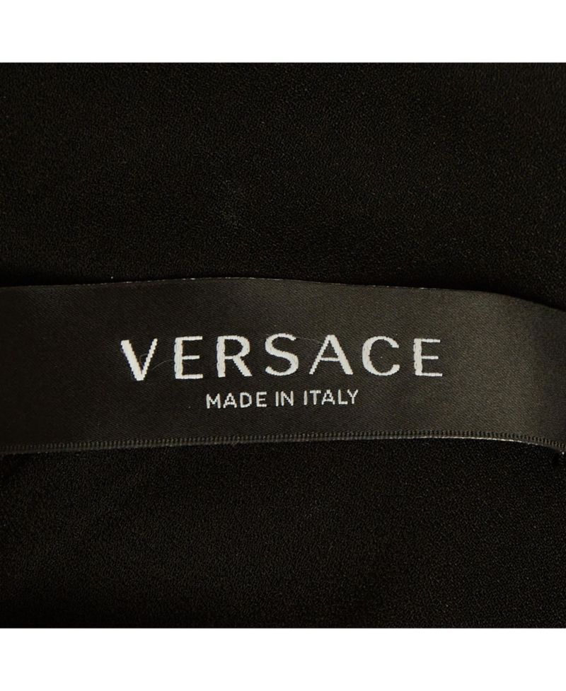 Women's Crepe Medusa Detail Ruche Midi Dress