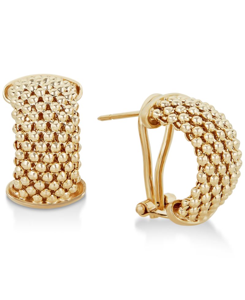 Mesh Hoop Earrings in 14k Gold Vermeil over Sterling Silver