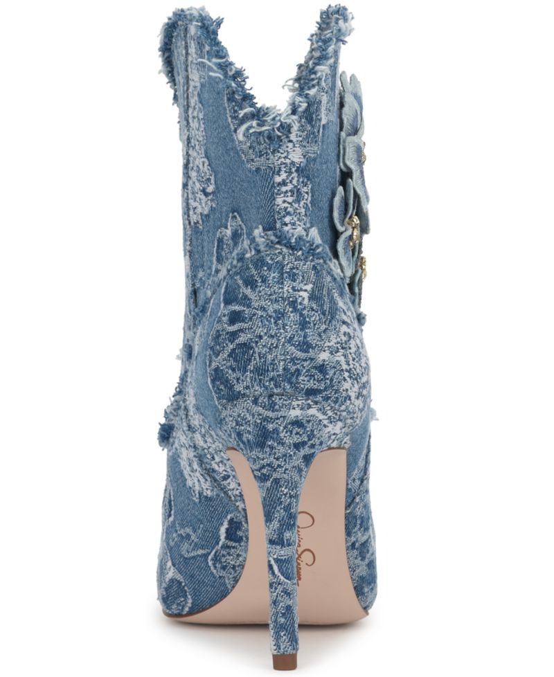 Women's Plitee Floral Western Stiletto Booties