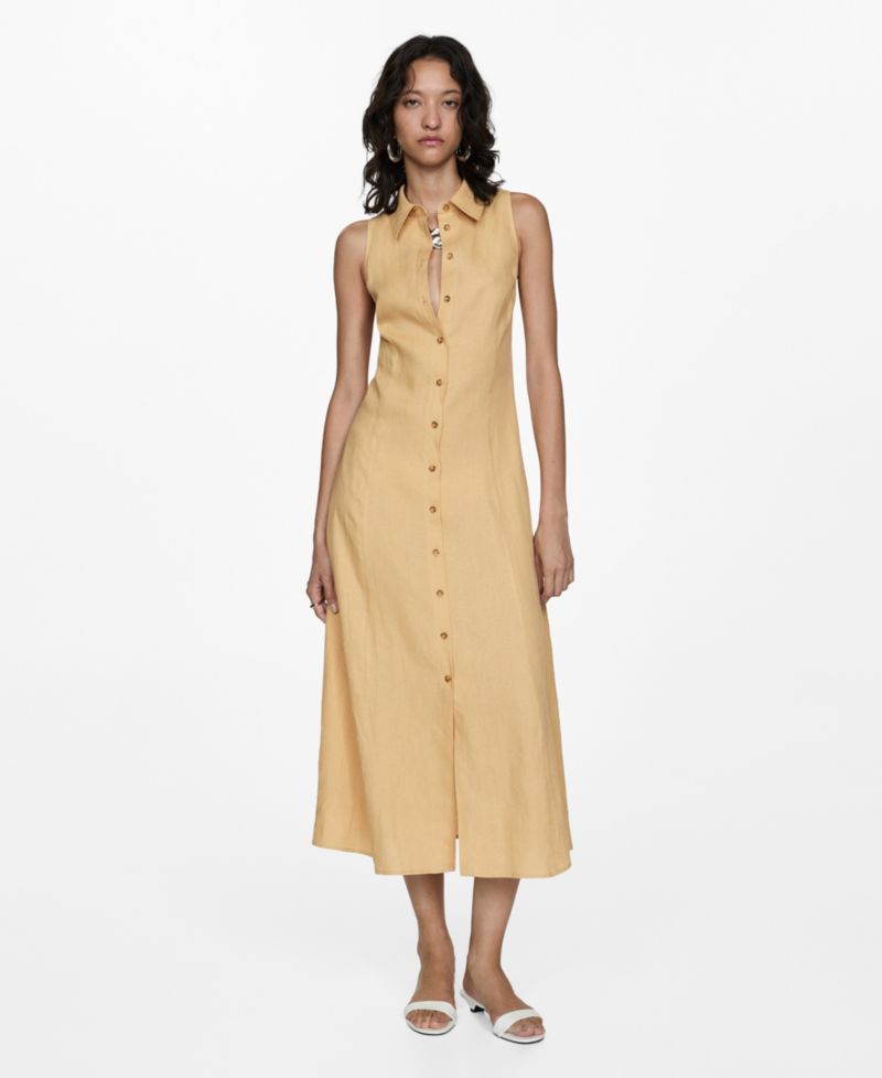 Women's Linen-Blend Shirt Dress