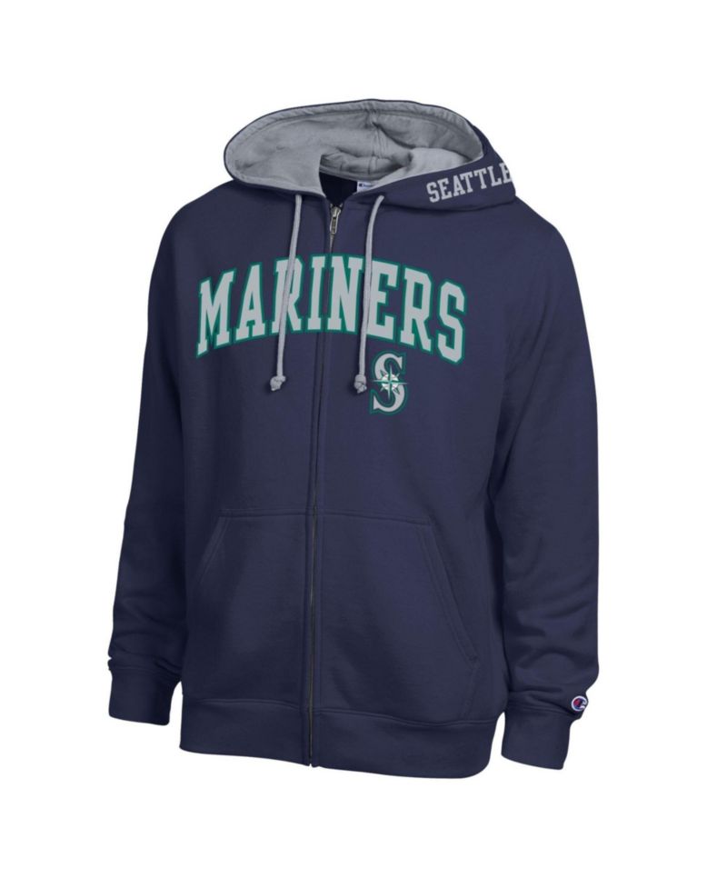 Men's Navy Seattle Mariners Fleece Full-Zip Hoodie