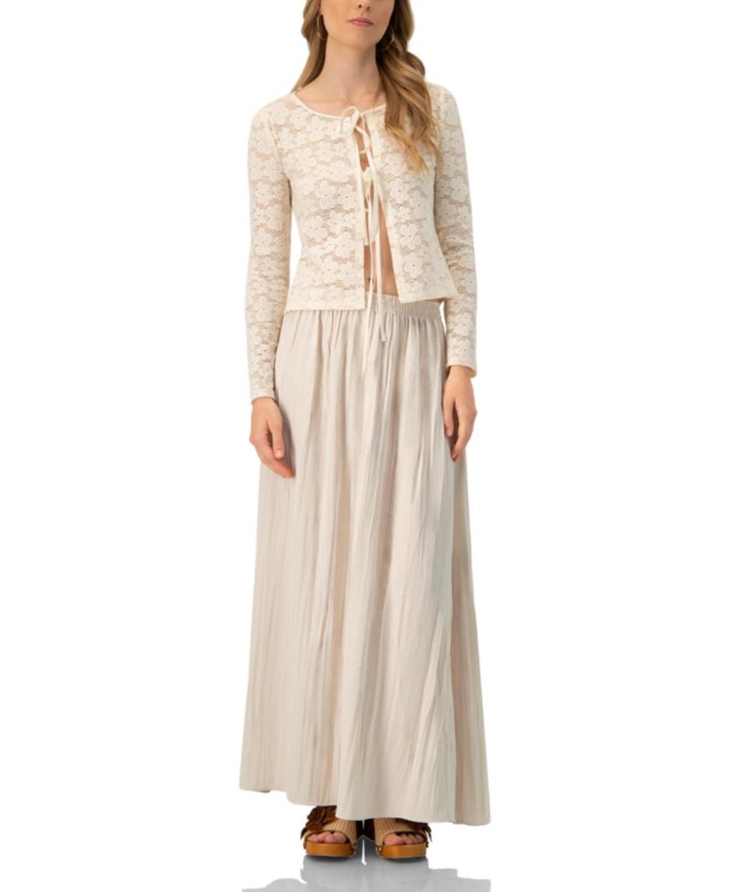 Women's Wide Midi Skirt with Side Slit