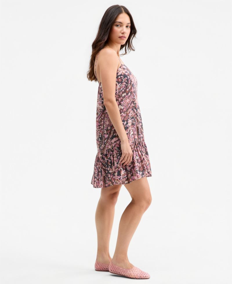 Women's Printed Drop-Waist Mini Day Dress