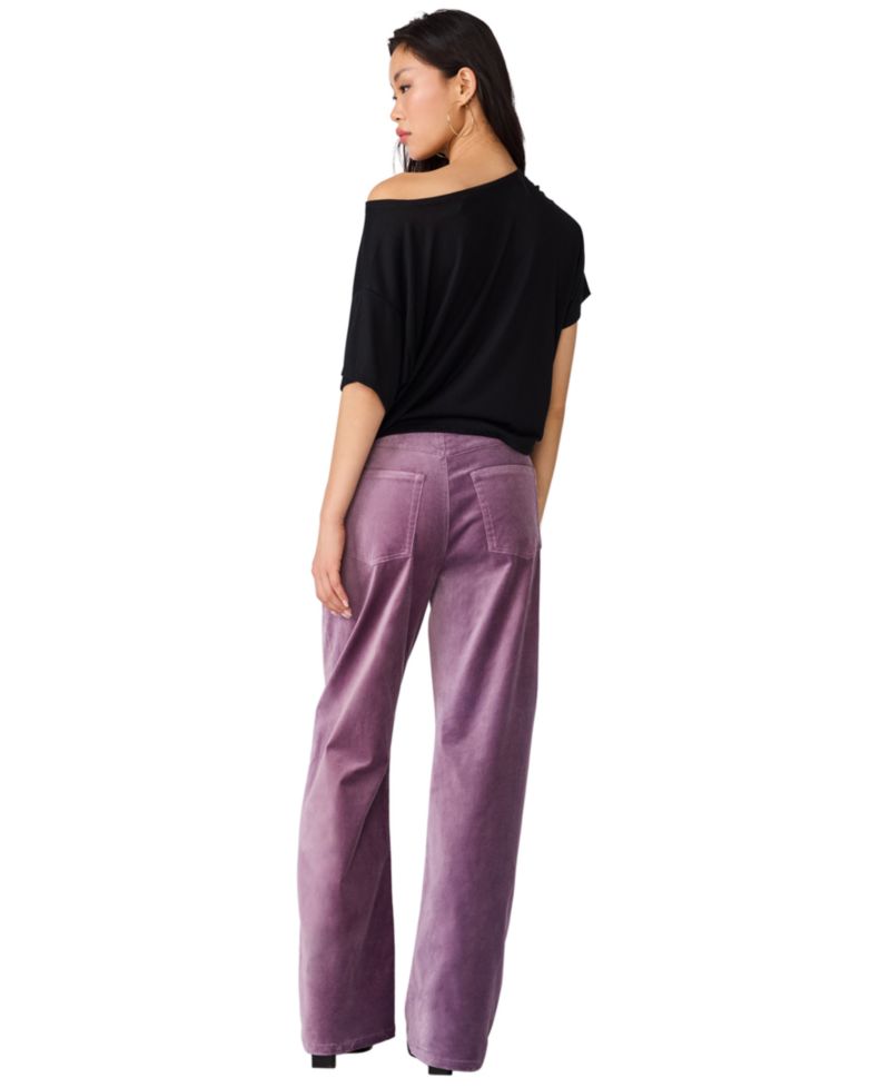 Women's Sydnee High-Waisted Wide-Leg Velvet Pants