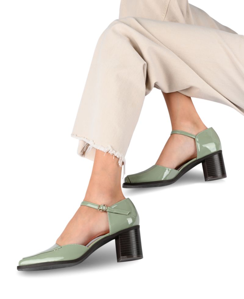Women's Evangeline Block Heel Square Toe Pumps