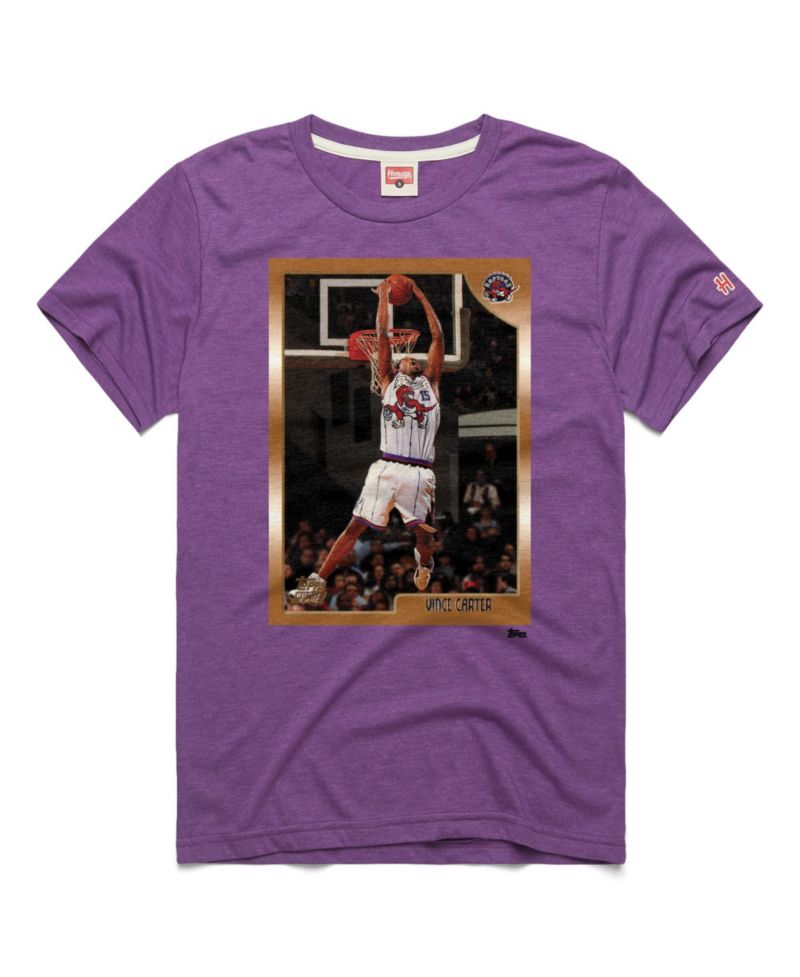 Men's and Women's Vince Carter Purple Toronto Raptors Topps Trading Card Player Tri-Blend T-Shirt
