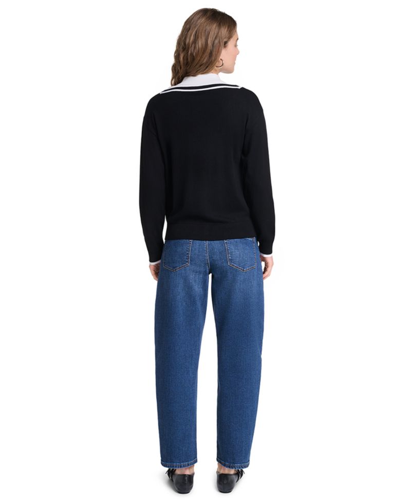 Petite Twofer Collared Sweater