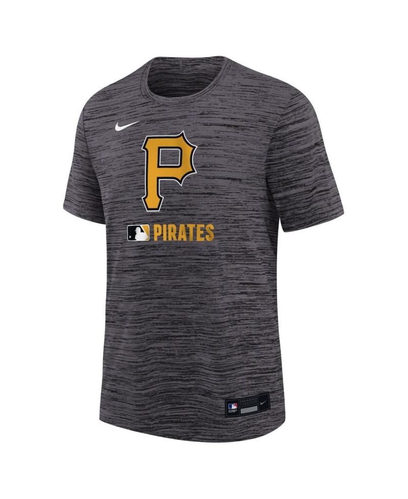 Big Boys and Girls Black Pittsburgh Pirates Authentic Collection Velocity Performance T-Shirt