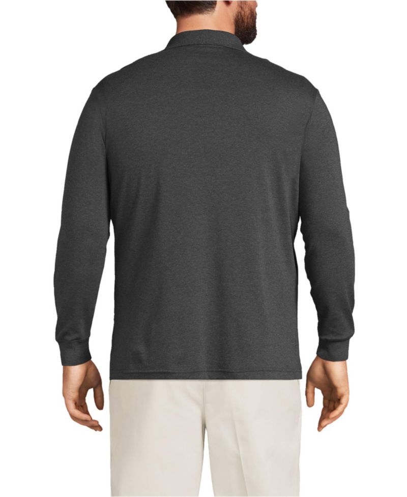 Big & Tall Long Sleeve Cotton Supima Polo Shirt with Pocket