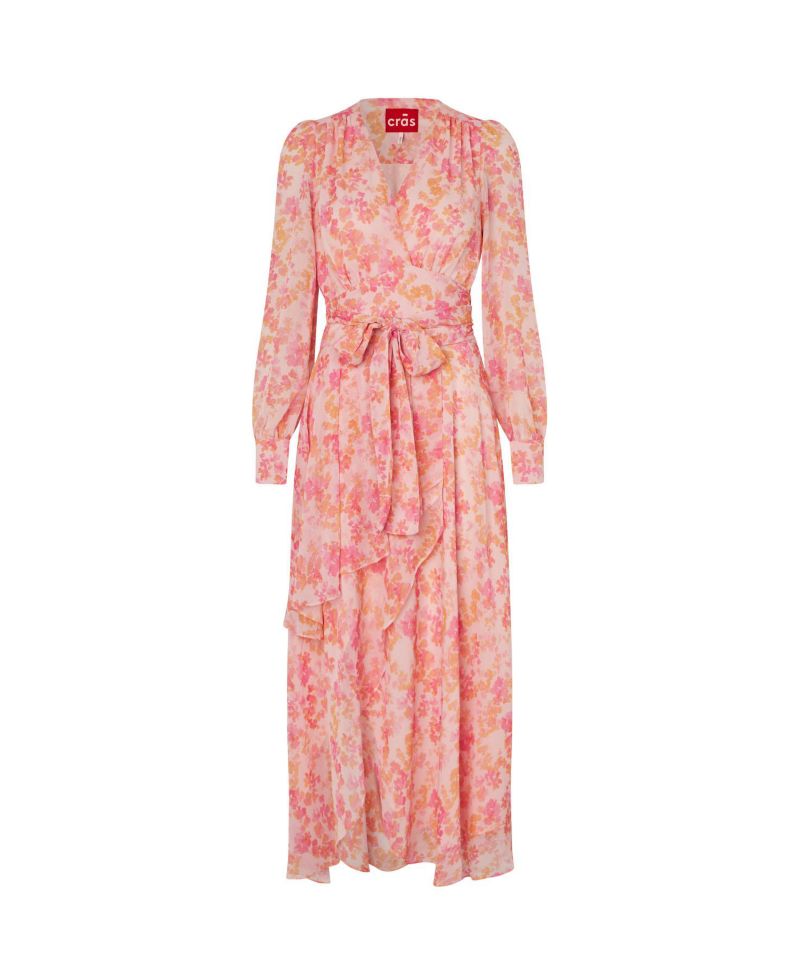 Women's Romance V-Neck Long-Sleeve Floral-Print Maxi Dress