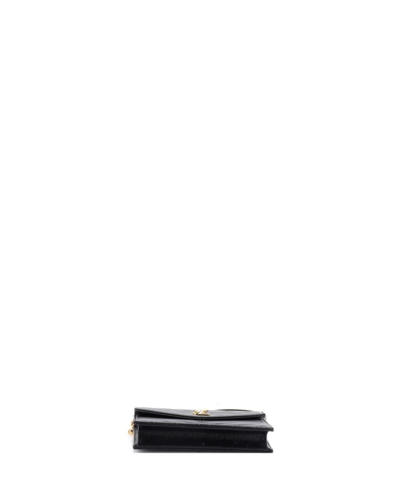 Small Classic Monogram Wallet on Chain Matelasse Chevron Leather
