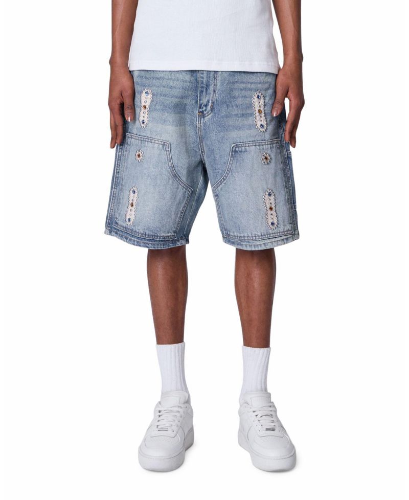 Men's Double Western Jewel Denim Shorts