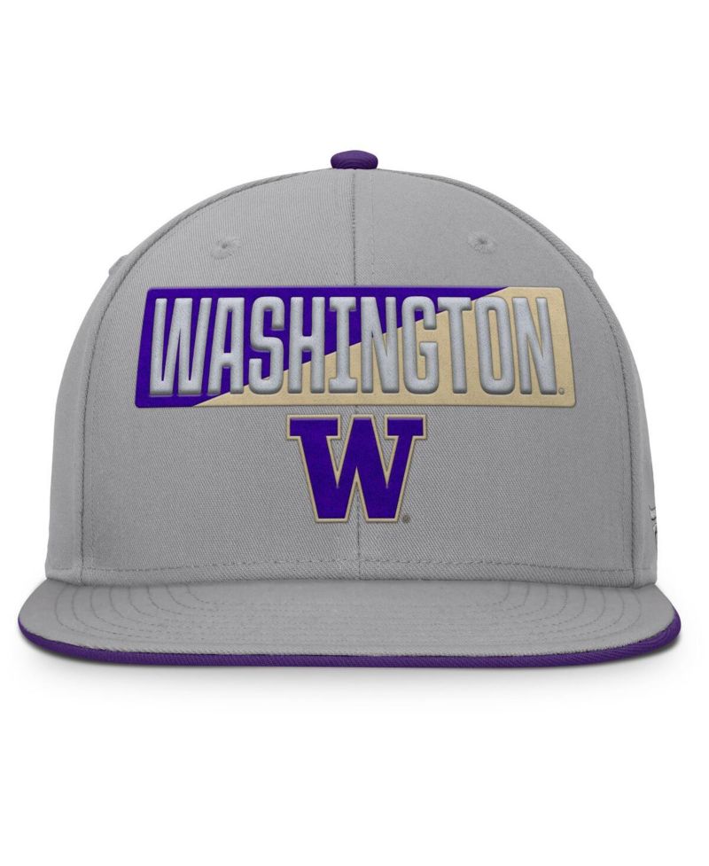 Men's Gray Washington Huskies Duo Snapback Hat