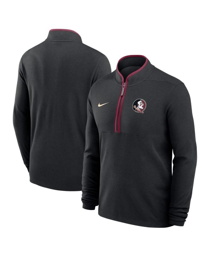 Men's Black Florida State Seminoles Courtside Victory Dri-FIT Half-Zip Pullover Hoodie