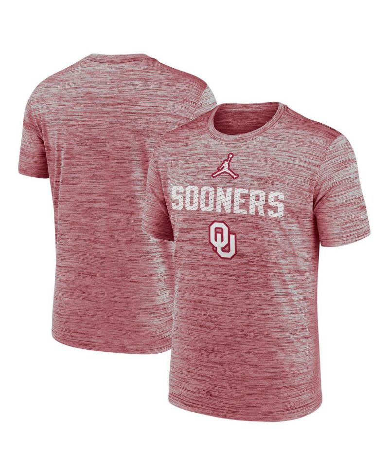 Men's Crimson Oklahoma Sooners Campus Slant Velocity Performance T-Shirt