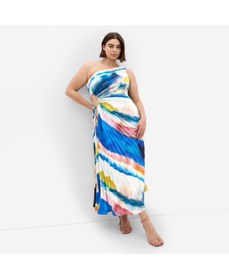 Women's Aliza Facet Print Pleat Maxi Dress