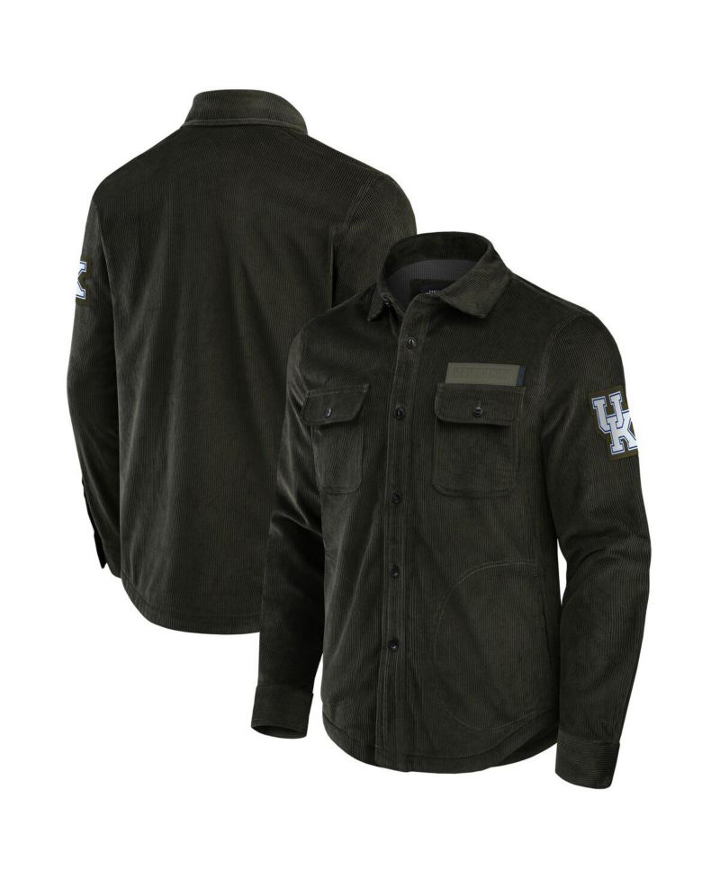 Men's Olive Kentucky Wildcats Corduroy Full-Button Jacket