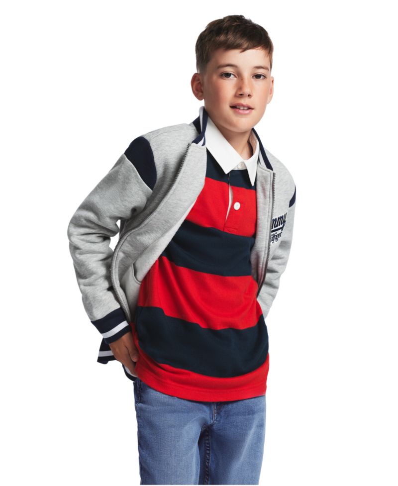 Boys' 8-20 Zip-Up Logo Bomber Jacket