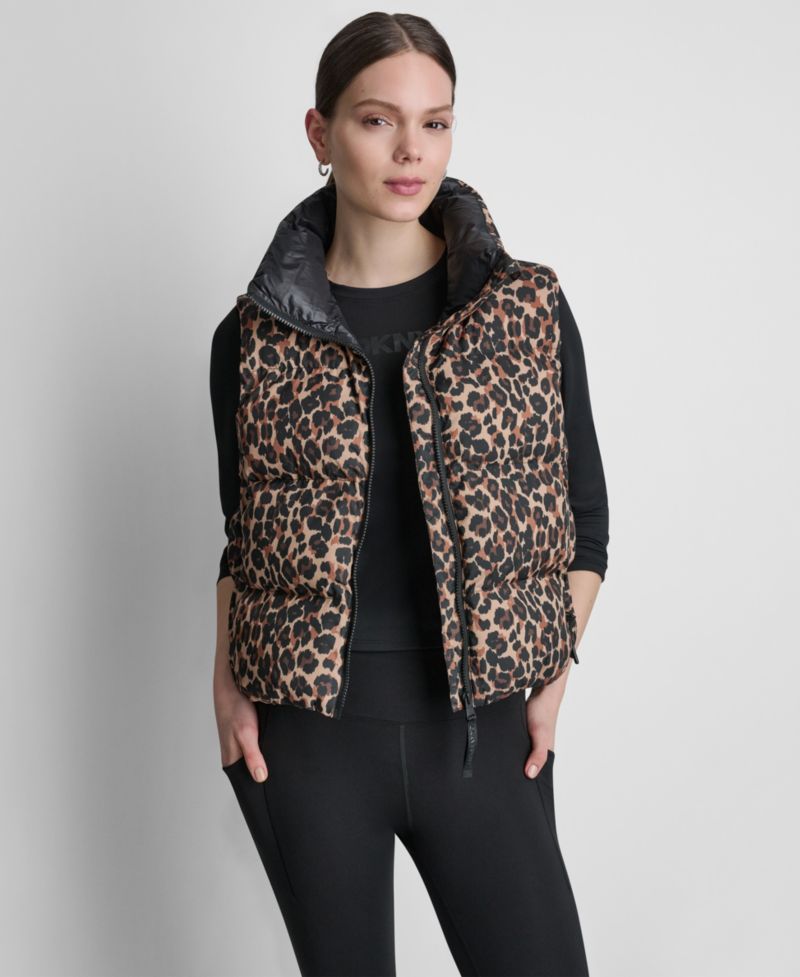 Women's Puffer Animal-Print Vest