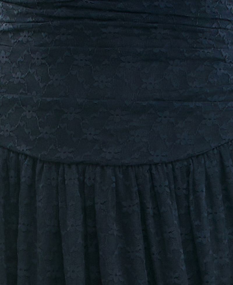 Juniors' Lea Off-the-Shoulder Lace Ruched Maxi Dress