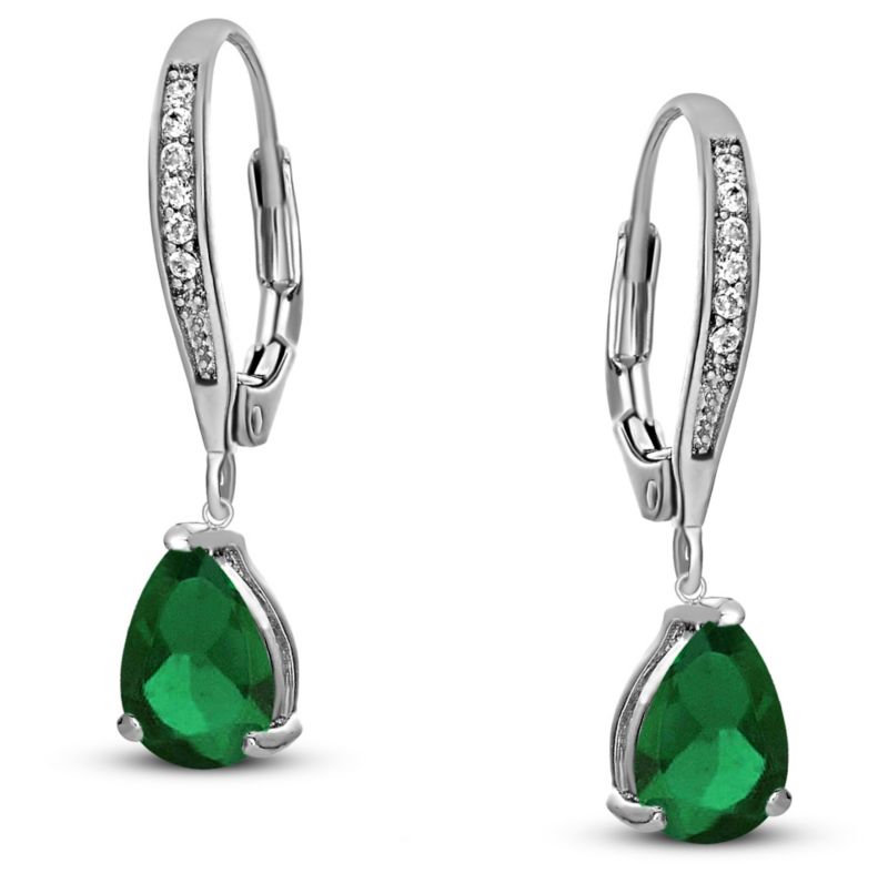 Dainty White Gold Plated Pear CZ Extra Mini Teardrop Earrings