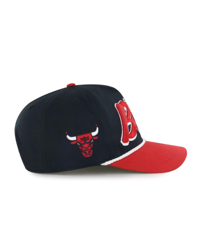 Men's Black/Red Chicago Bulls Drop Shadow Rope Hitch Adjustable Hat