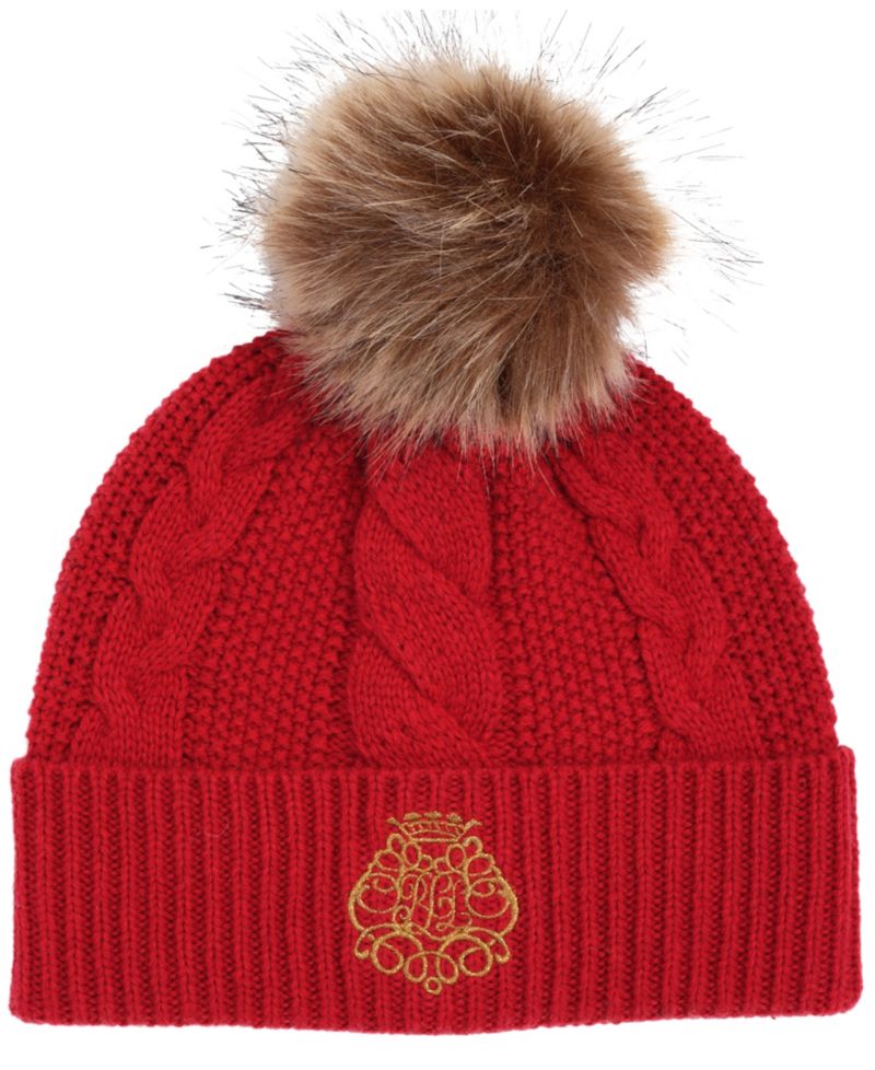 Direct Embroidery Cable Pom Beanie