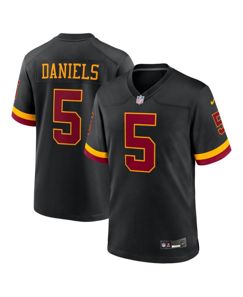 Men's Jayden Daniels Black Washington Commanders Hail Raiser Alternate Game Jersey