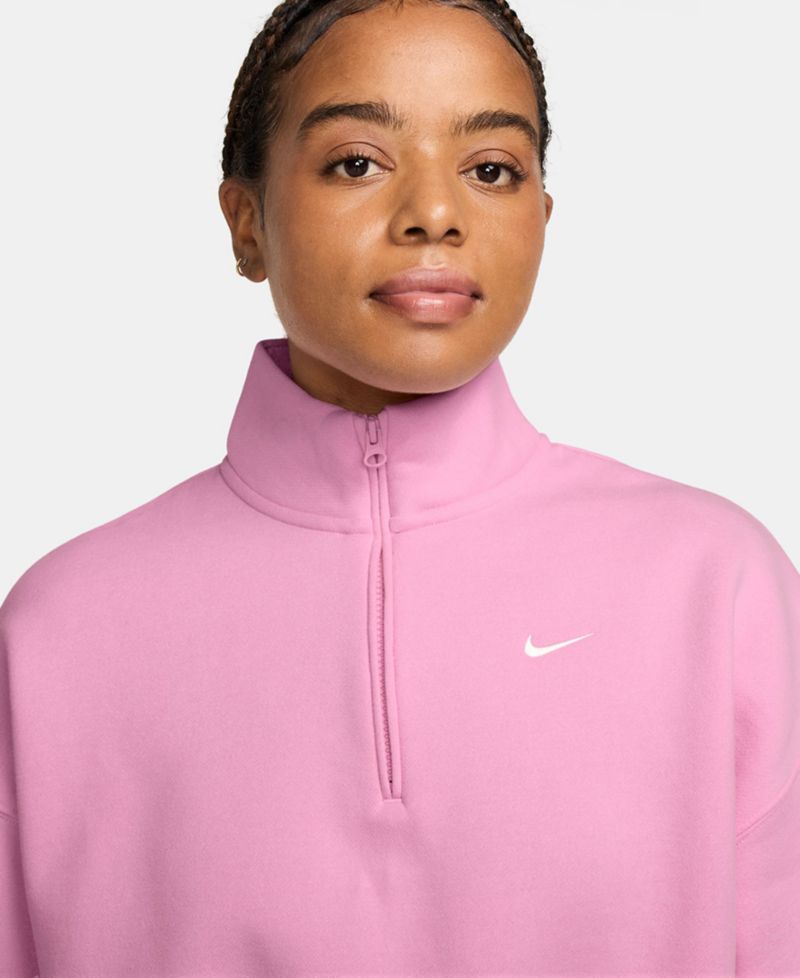Women's Studio Fleece Oversized 1/4-Zip Cropped Top