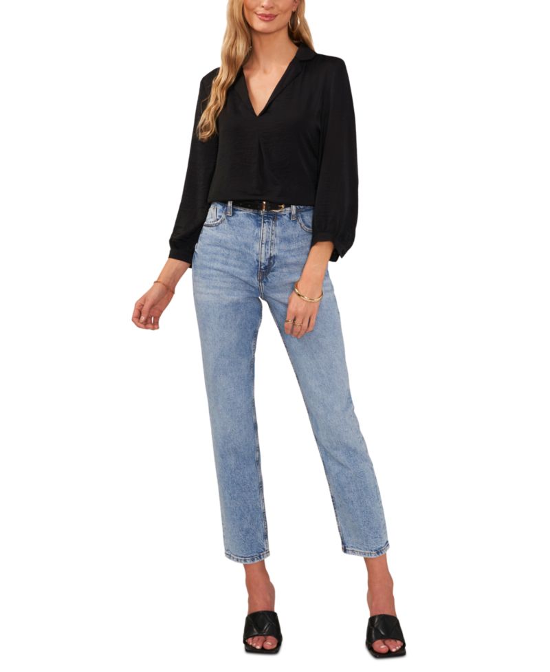 Women's Collared V-Neck Top