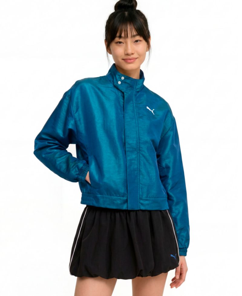 Women's Pearlized Water-Resistant Woven Long-Sleeve Jacket