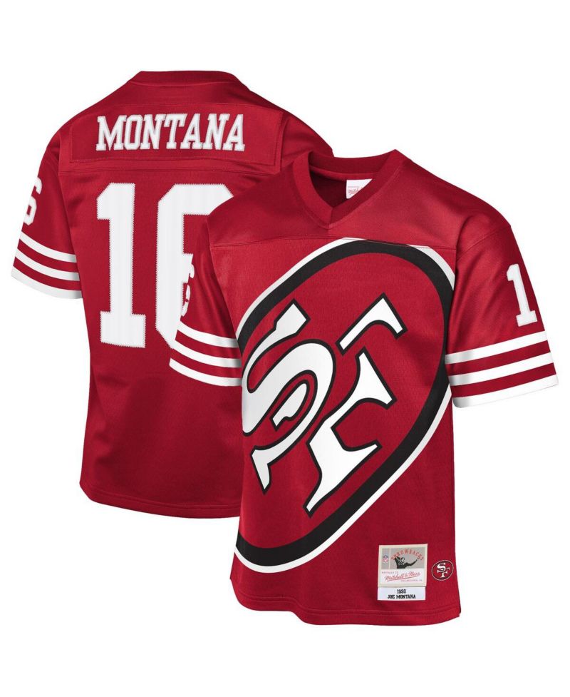 Big Boys and Girls Joe Montana Scarlet San Francisco 49ers 1990 Throwback Fashion Jersey