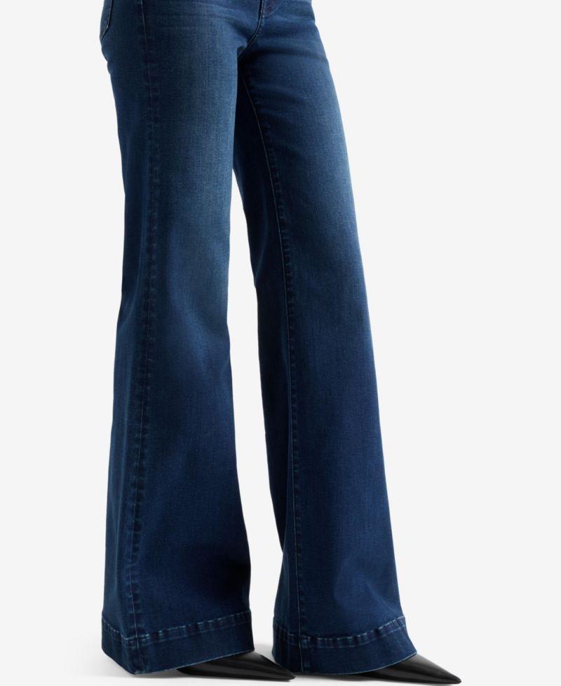 Women's Modern Dojo High-Rise Wide-Leg Trouser-Style Hem Jeans