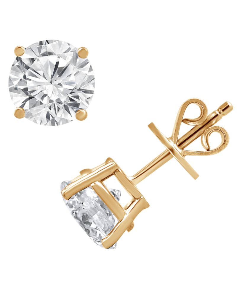 Certified Lab Grown Diamond Stud Earrings (3 ct. t.w.) in 14k White, Yellow or Rose Gold