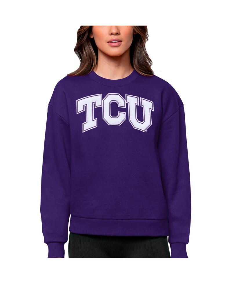 Women's Purple TCU Horned Frogs Victory Crewneck Pullover Sweatshirt