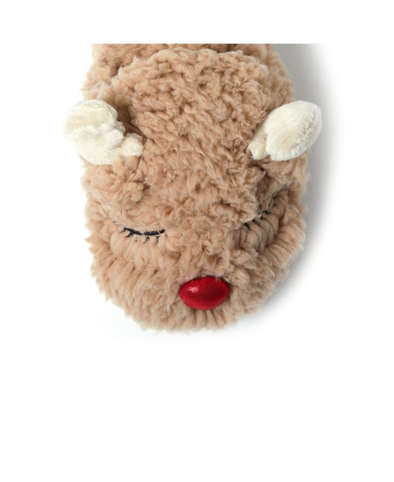 Kid's Holiday Christmas Reindeer Scuff Slipper